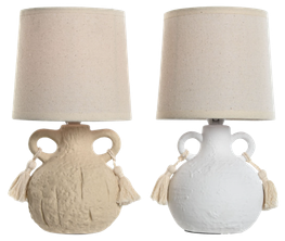 Pair of textured ceramic table lamps