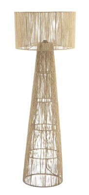 Woven wicker floor lamp