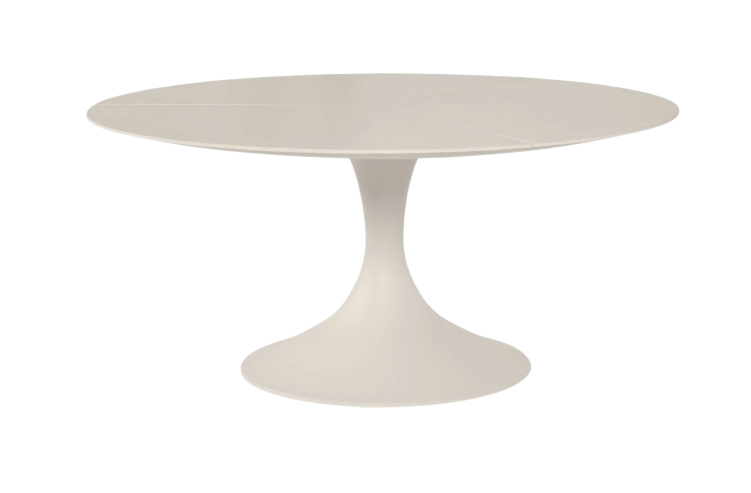 White tulip-base dining table